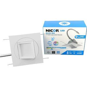 NICOR Lighting 5-Inch Multi-Adjustable Square 3000K LED Downlight Fixture